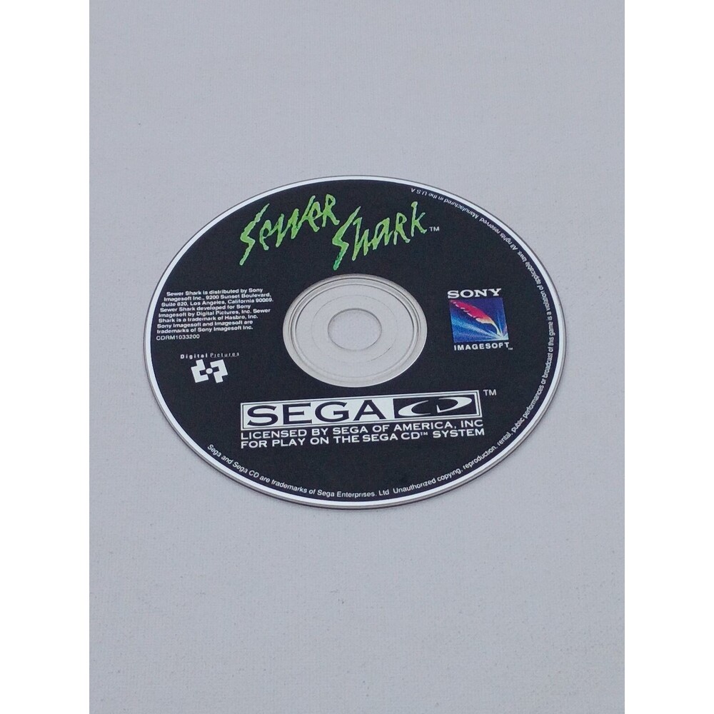 Sewer Shark Sega CD Video Game Disc Sony Imagesoft Digital Pictures USA